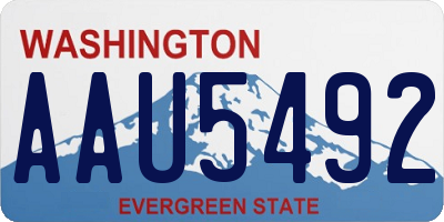 WA license plate AAU5492