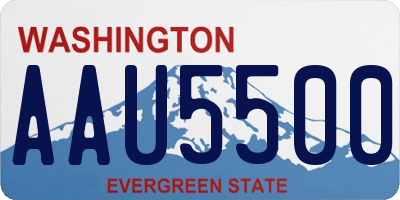 WA license plate AAU5500