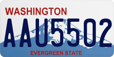 WA license plate AAU5502