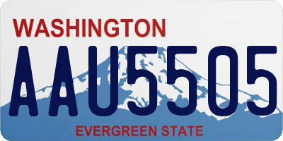 WA license plate AAU5505