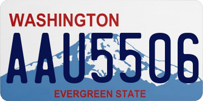 WA license plate AAU5506