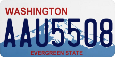 WA license plate AAU5508