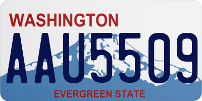 WA license plate AAU5509