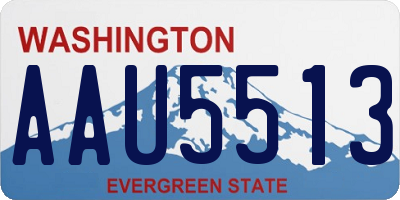 WA license plate AAU5513