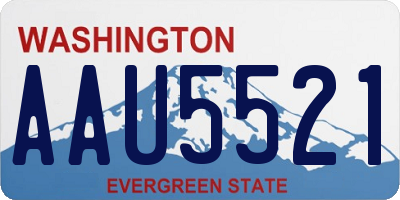 WA license plate AAU5521