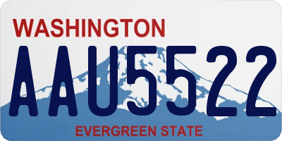 WA license plate AAU5522