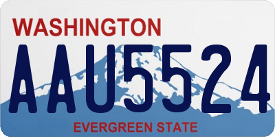 WA license plate AAU5524