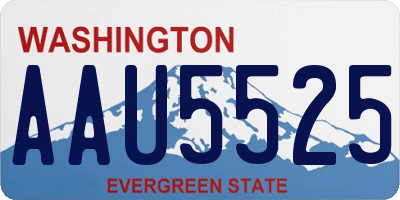 WA license plate AAU5525