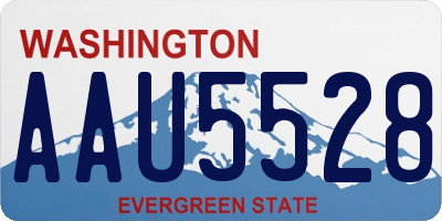 WA license plate AAU5528