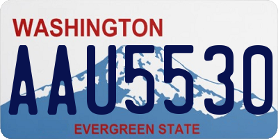 WA license plate AAU5530