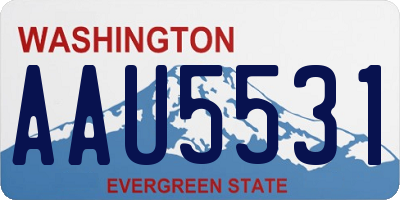 WA license plate AAU5531