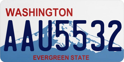 WA license plate AAU5532