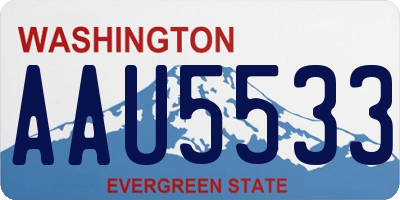 WA license plate AAU5533