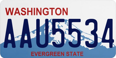 WA license plate AAU5534