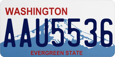 WA license plate AAU5536