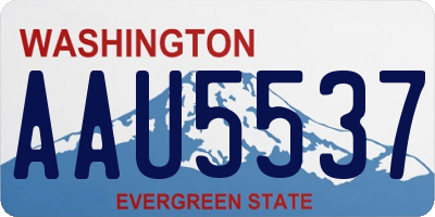 WA license plate AAU5537