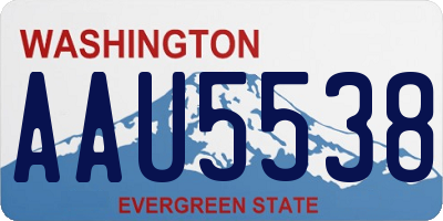 WA license plate AAU5538