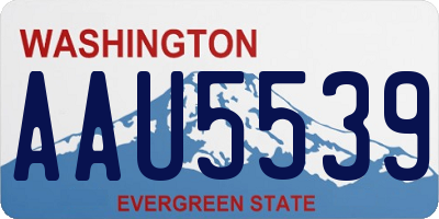 WA license plate AAU5539