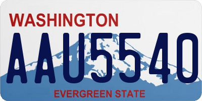 WA license plate AAU5540