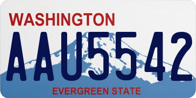 WA license plate AAU5542