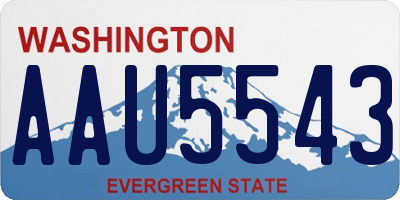 WA license plate AAU5543