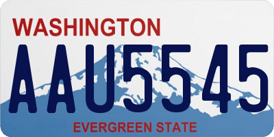 WA license plate AAU5545