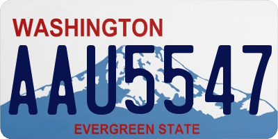 WA license plate AAU5547