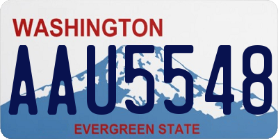 WA license plate AAU5548