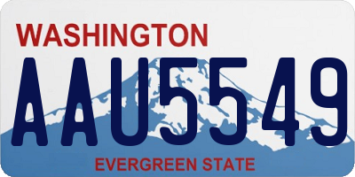 WA license plate AAU5549