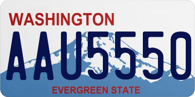 WA license plate AAU5550