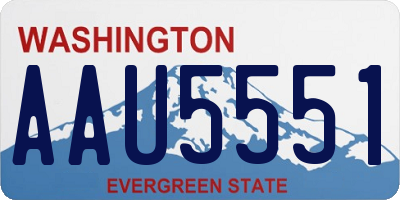 WA license plate AAU5551