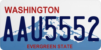 WA license plate AAU5552