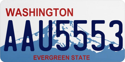 WA license plate AAU5553