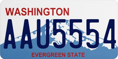 WA license plate AAU5554