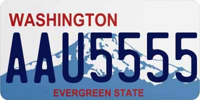 WA license plate AAU5555