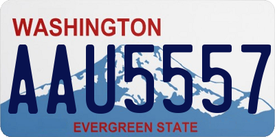 WA license plate AAU5557