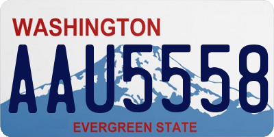 WA license plate AAU5558