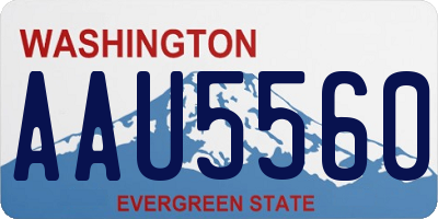 WA license plate AAU5560