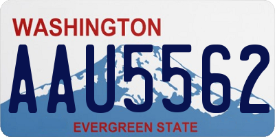 WA license plate AAU5562