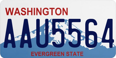 WA license plate AAU5564