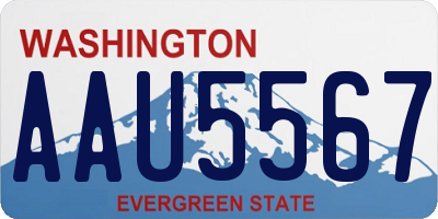 WA license plate AAU5567