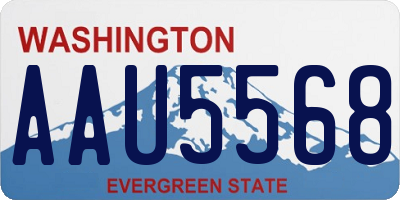 WA license plate AAU5568