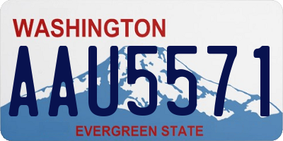 WA license plate AAU5571