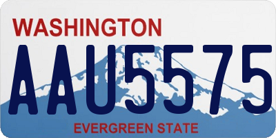 WA license plate AAU5575