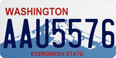 WA license plate AAU5576