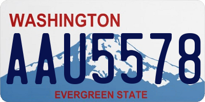 WA license plate AAU5578