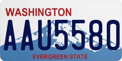 WA license plate AAU5580