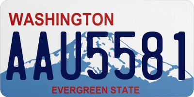 WA license plate AAU5581