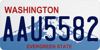 WA license plate AAU5582