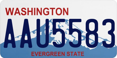 WA license plate AAU5583